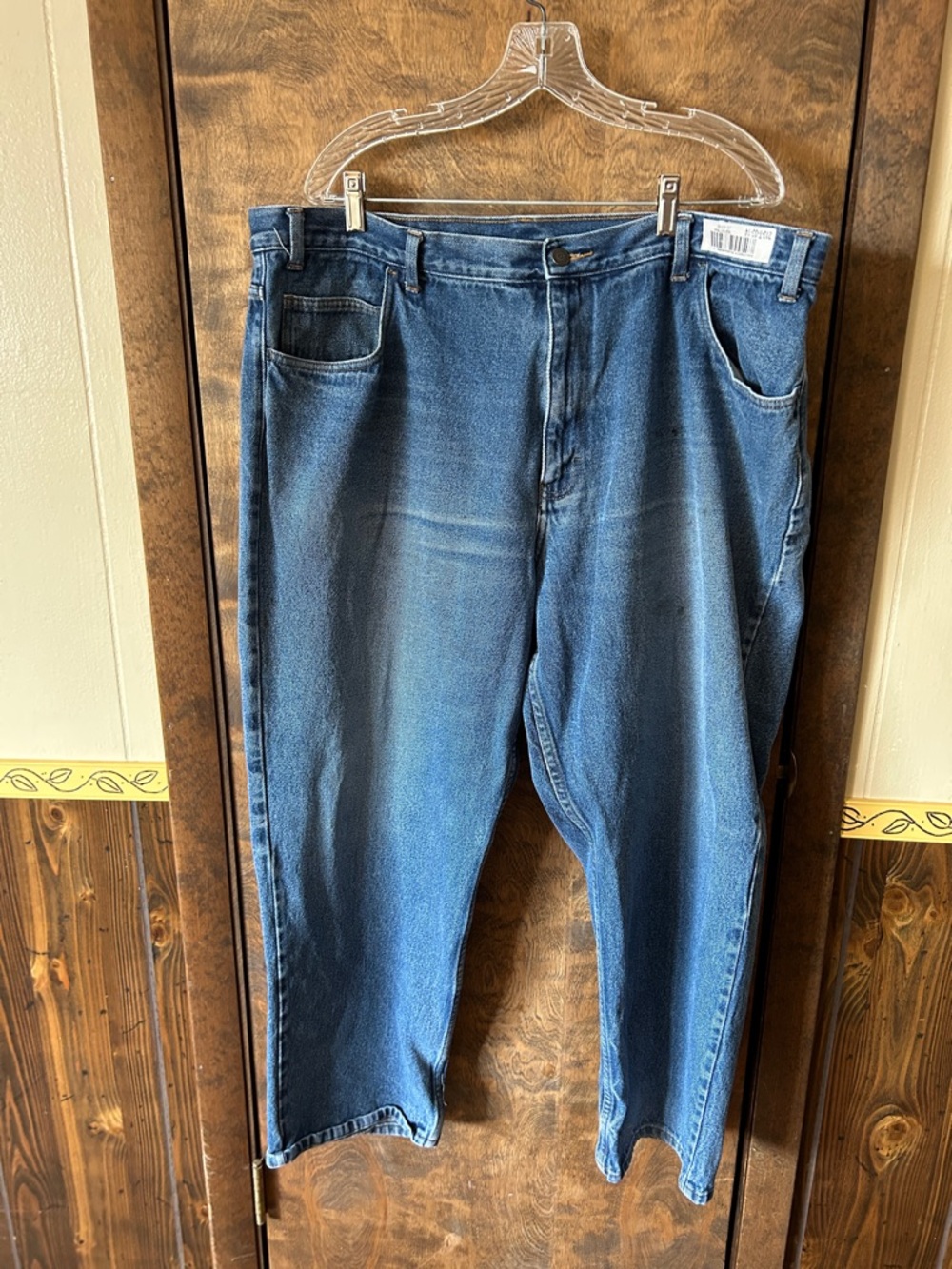Men's Blue Denim Jeans - Classic Straight Fit 44x30